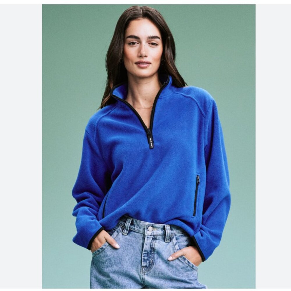 Old Navy Moon Dance Blue '94 Half Zip Fleece Pullover Sweater Jacket Size Small